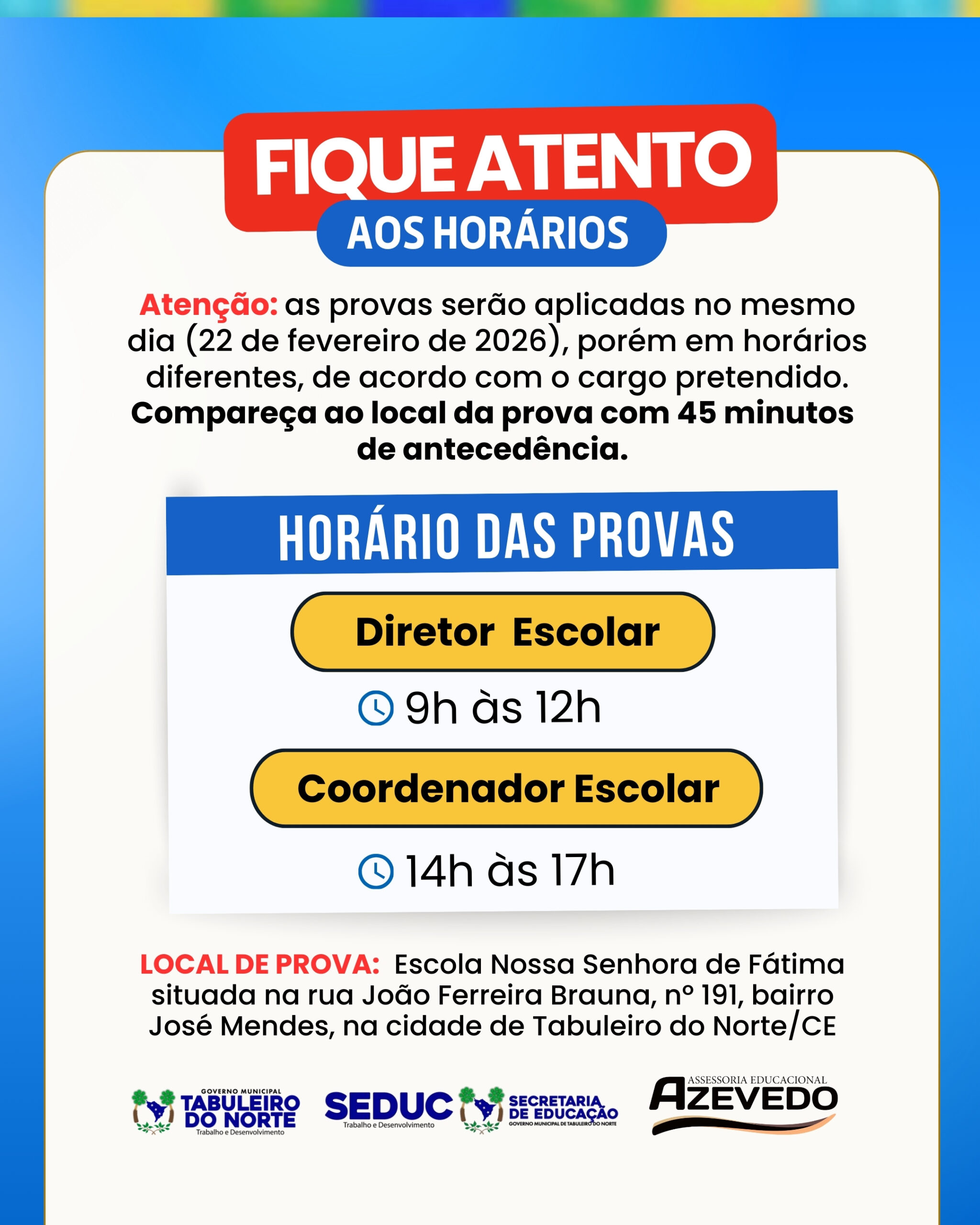 Seleção Pública de Gestores Escolares em Tabuleiro do Norte